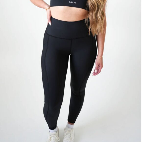Savvi Pants - New SAVVI Leggings Mid to high Waist Medium Black